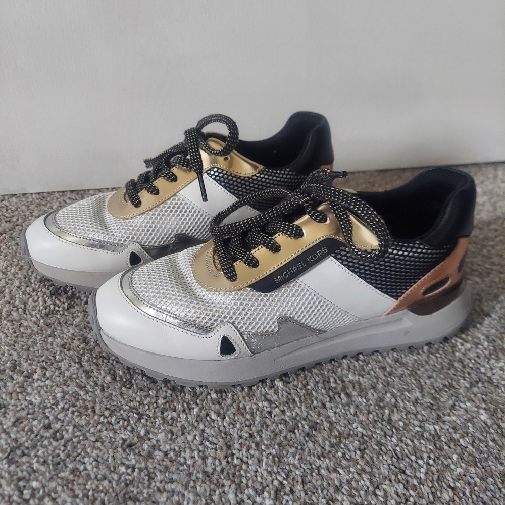 Michael Kors Gold and Black Women's Sneakers